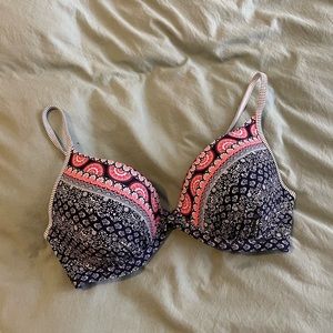 Patterned Underwire Bikini Top / 34DD